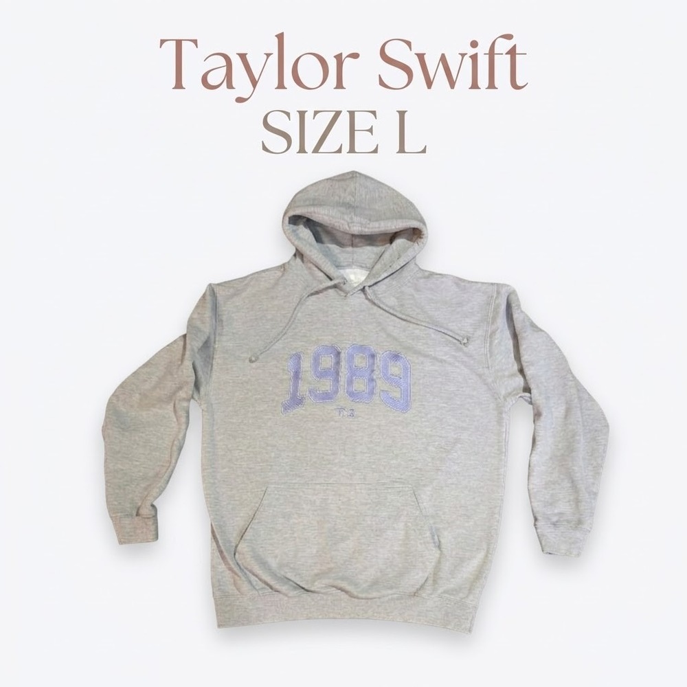 Taylor Swift 1989 Hoodie 100% Cotton Large Gray Sweatshirt Streetwear
